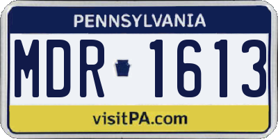 PA license plate MDR1613