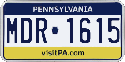 PA license plate MDR1615