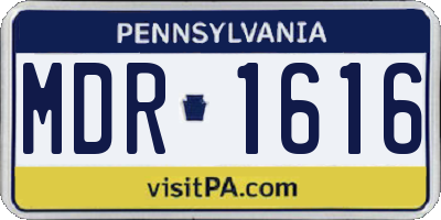 PA license plate MDR1616