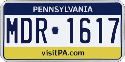 PA license plate MDR1617