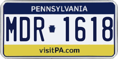 PA license plate MDR1618