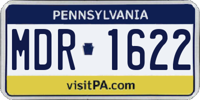 PA license plate MDR1622