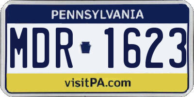 PA license plate MDR1623