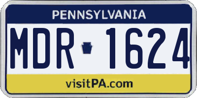 PA license plate MDR1624