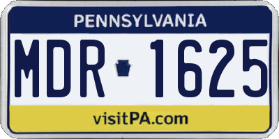 PA license plate MDR1625
