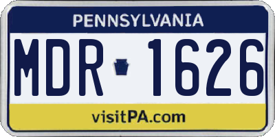 PA license plate MDR1626