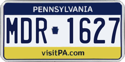 PA license plate MDR1627
