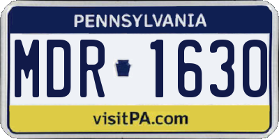 PA license plate MDR1630