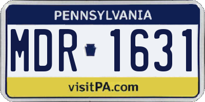 PA license plate MDR1631