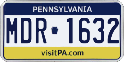 PA license plate MDR1632