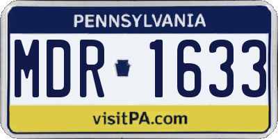 PA license plate MDR1633