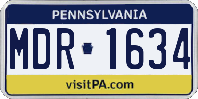 PA license plate MDR1634