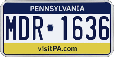 PA license plate MDR1636