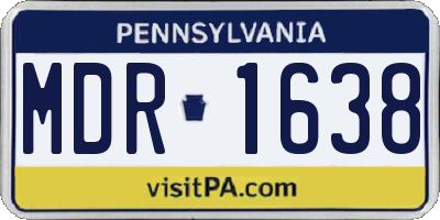 PA license plate MDR1638