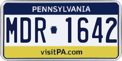 PA license plate MDR1642