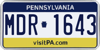 PA license plate MDR1643