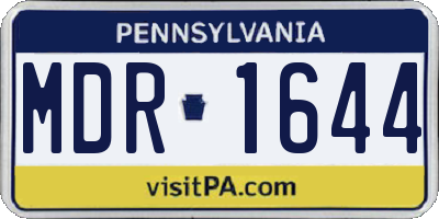 PA license plate MDR1644