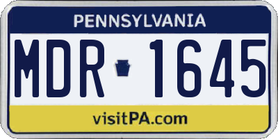 PA license plate MDR1645