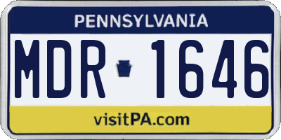 PA license plate MDR1646