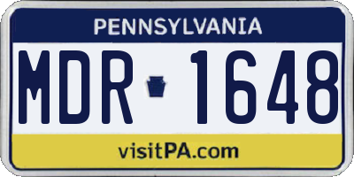 PA license plate MDR1648
