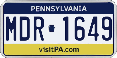 PA license plate MDR1649