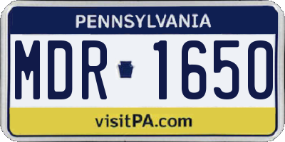 PA license plate MDR1650