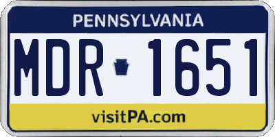 PA license plate MDR1651