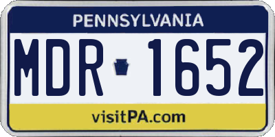 PA license plate MDR1652