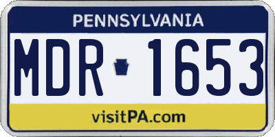 PA license plate MDR1653