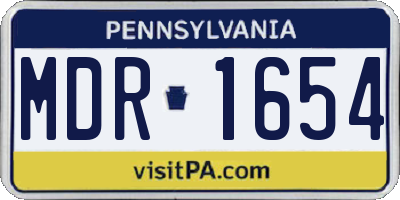 PA license plate MDR1654