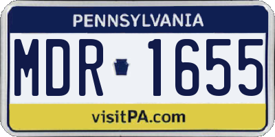 PA license plate MDR1655