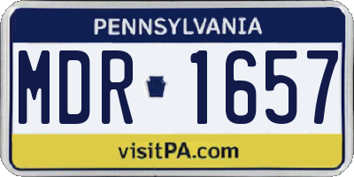 PA license plate MDR1657