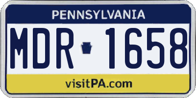 PA license plate MDR1658