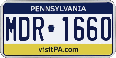 PA license plate MDR1660
