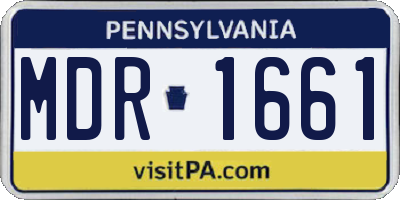 PA license plate MDR1661