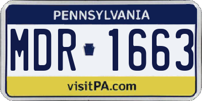 PA license plate MDR1663