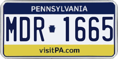 PA license plate MDR1665