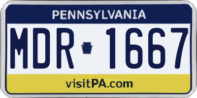 PA license plate MDR1667