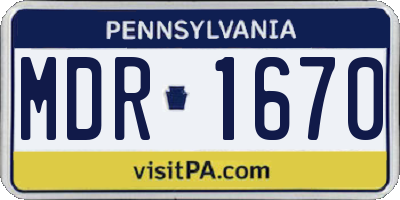 PA license plate MDR1670