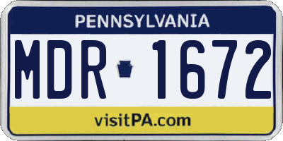 PA license plate MDR1672
