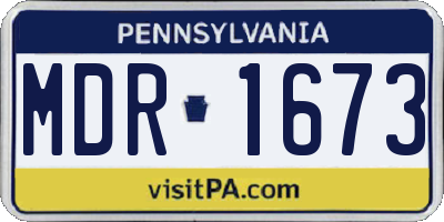 PA license plate MDR1673