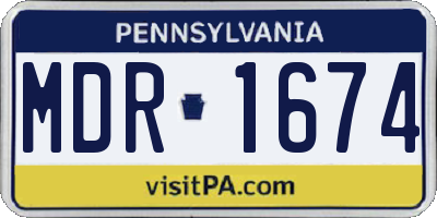 PA license plate MDR1674