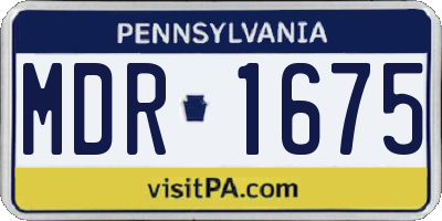 PA license plate MDR1675