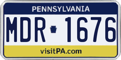 PA license plate MDR1676