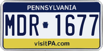 PA license plate MDR1677