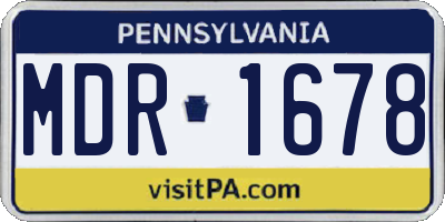 PA license plate MDR1678
