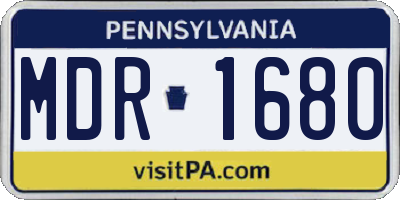 PA license plate MDR1680