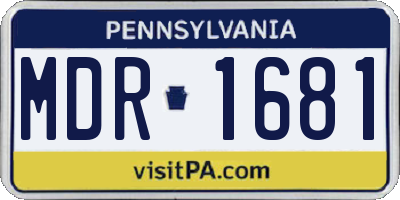 PA license plate MDR1681