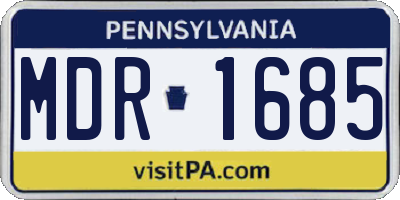 PA license plate MDR1685