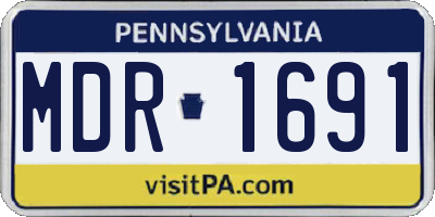 PA license plate MDR1691